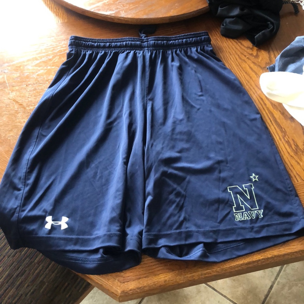 Navy Under Armour basketball shorts